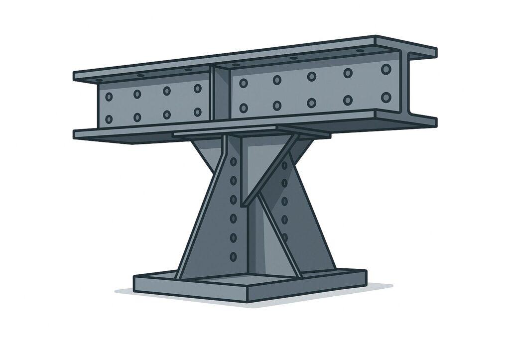 橋脚用金属部材の加工
