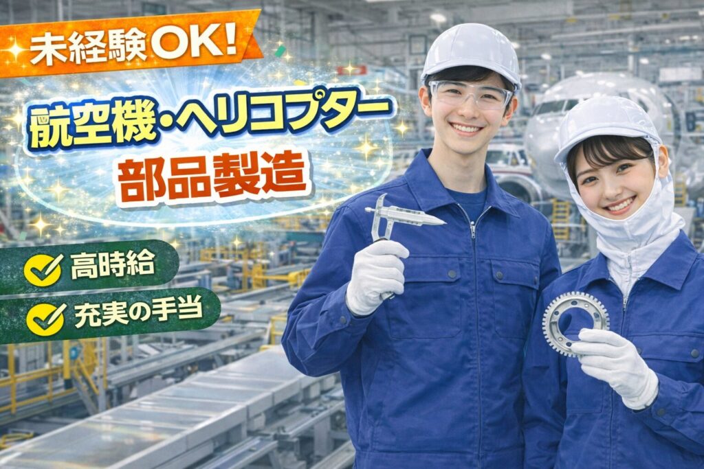 航空機・ヘリコプター部品製造業務！