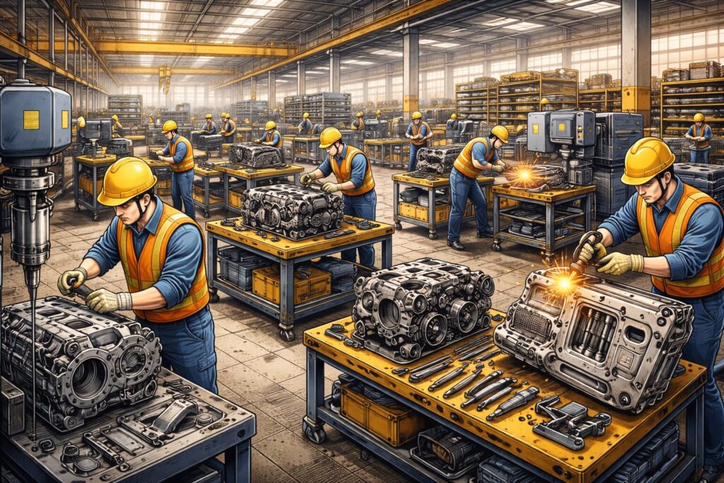 自動車パーツの加工