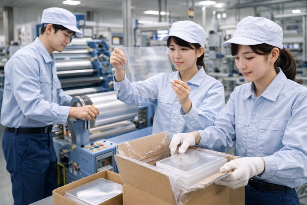 フィルム製品の加工・検査・梱包・運搬