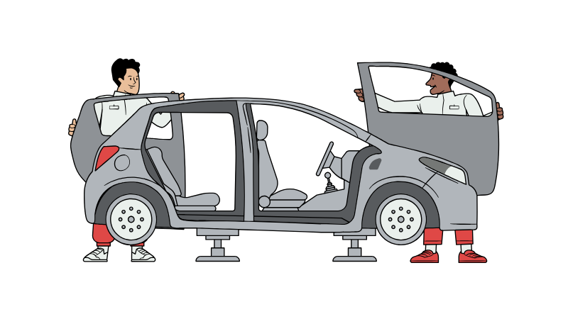 自動車車体部品(ピラー)の加工業務