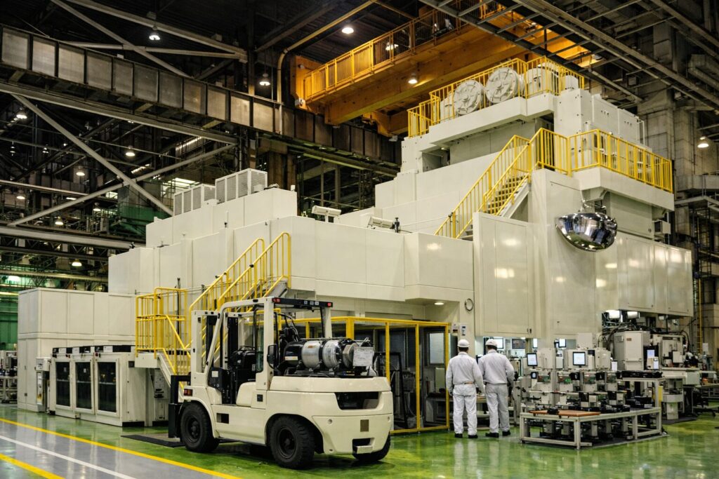 自動車部品等のプレス作業